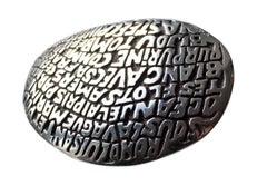 Silver-Plated Christofle Paperweight with Poetic Engraving by B. Quentin