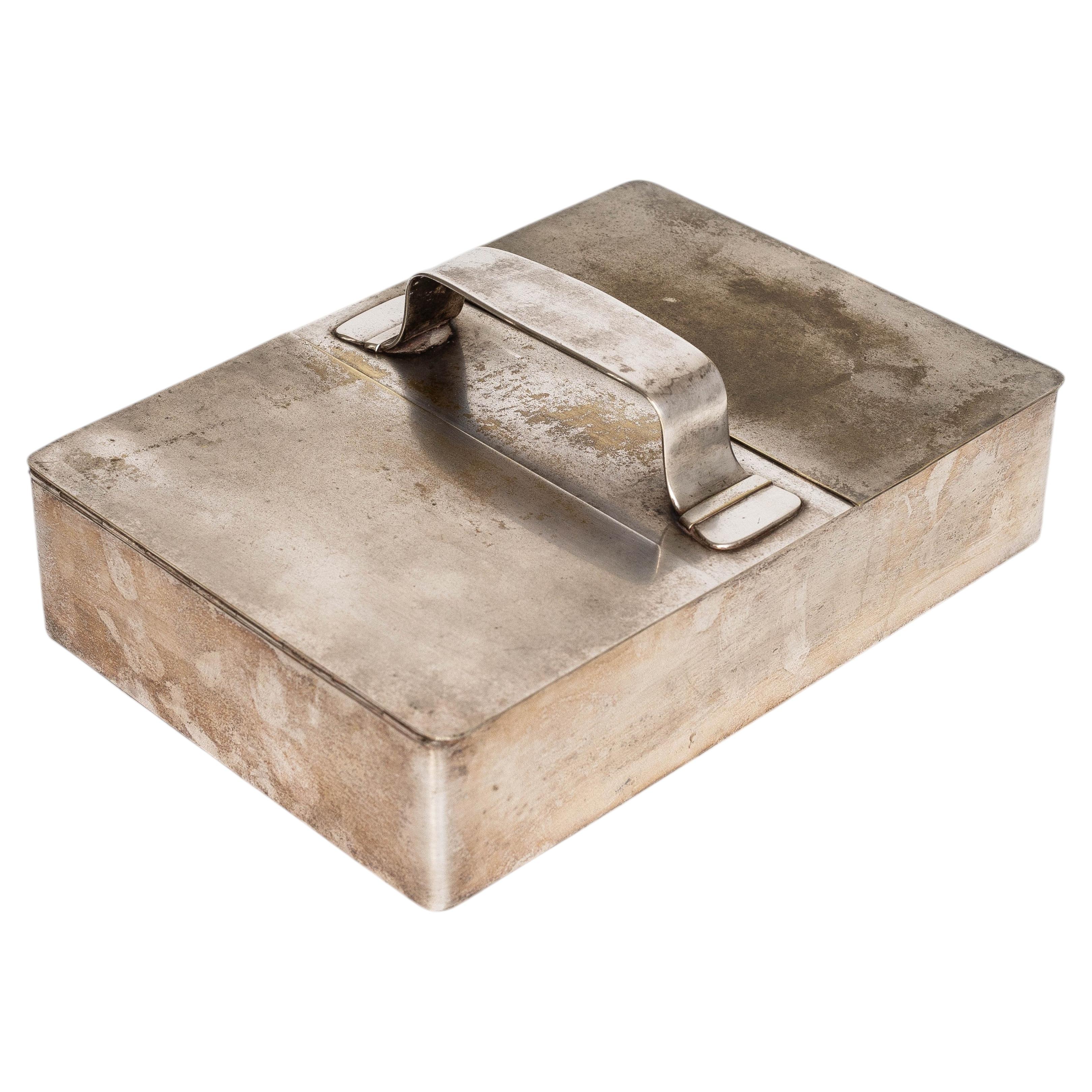 Silver Plated Cigar Box or Jewelry Box - Art Deco Decorative Box - France 1930s