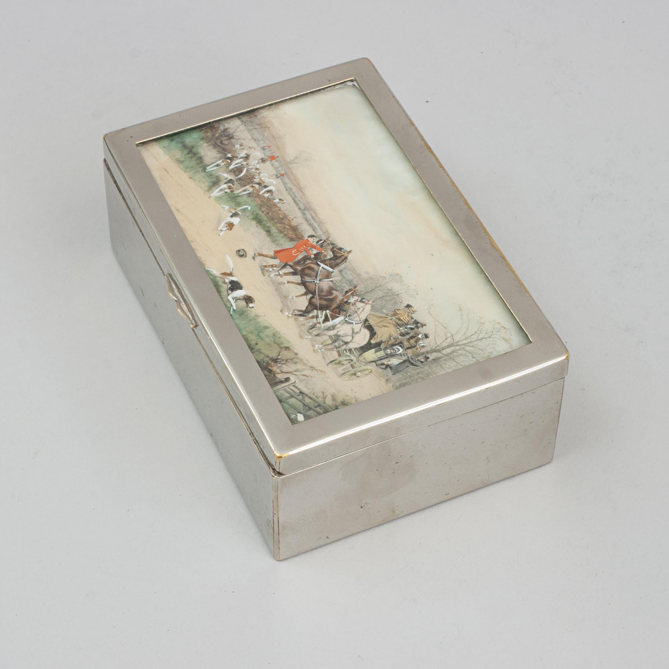Silver Plated Cigarette Case With Hunting Scene For Sale 4