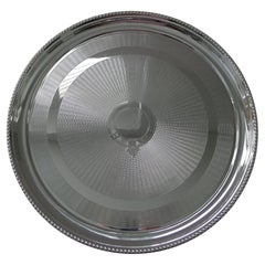 Antique Silver Plated Circular Cocktail Tray by Walker & Hall c.1900