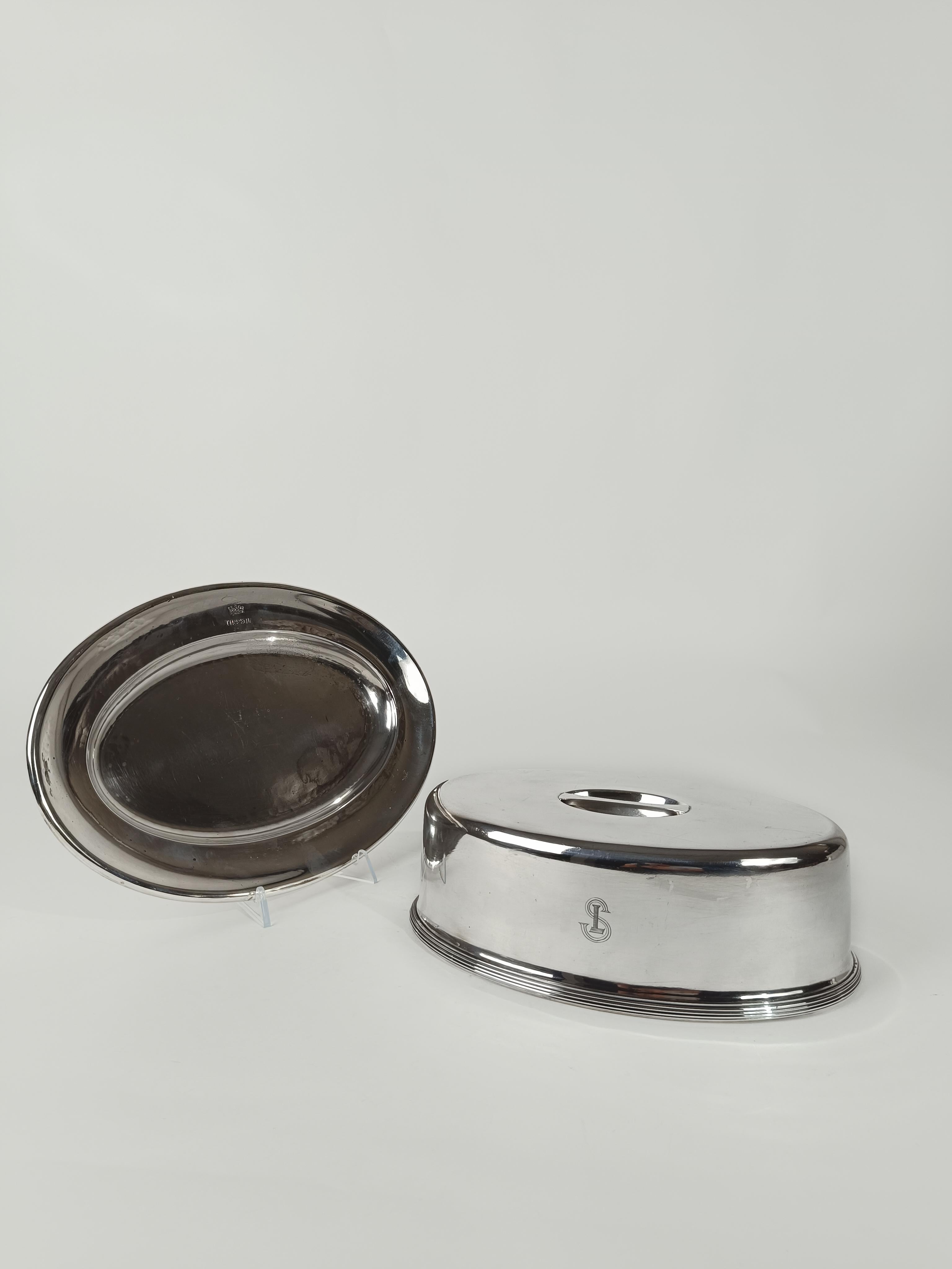 Cloche placcata in argento di Krupp Berndorf, proveniente dalla prima classe della flotta 