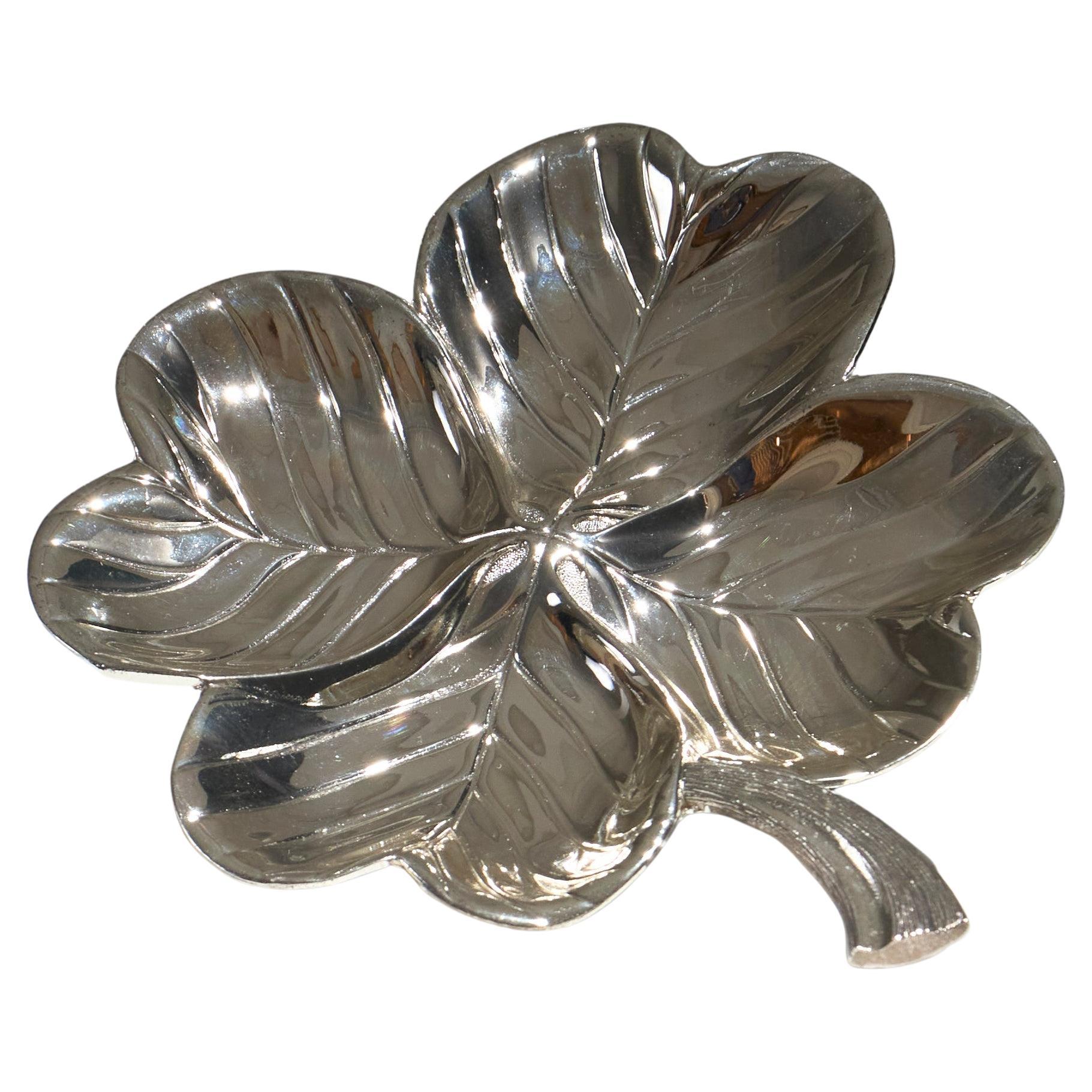Silver-Plated "Clover" Catchall, 1960s For Sale