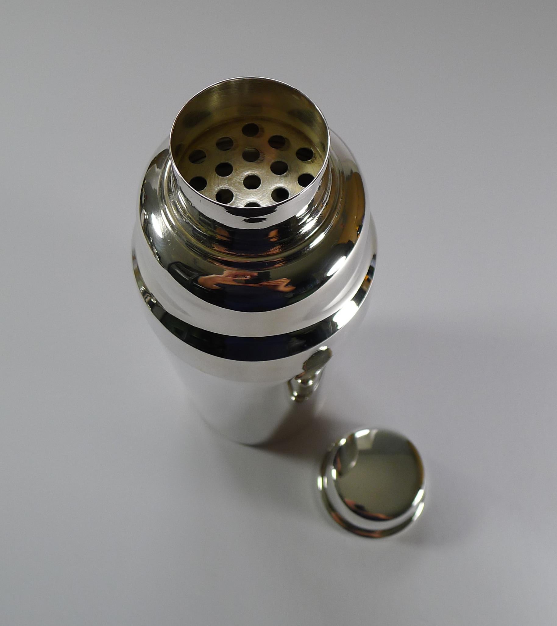 Silver Plated Cocktail Shaker by Christofle, Paris c.1935 with Lemon Squeezer 1