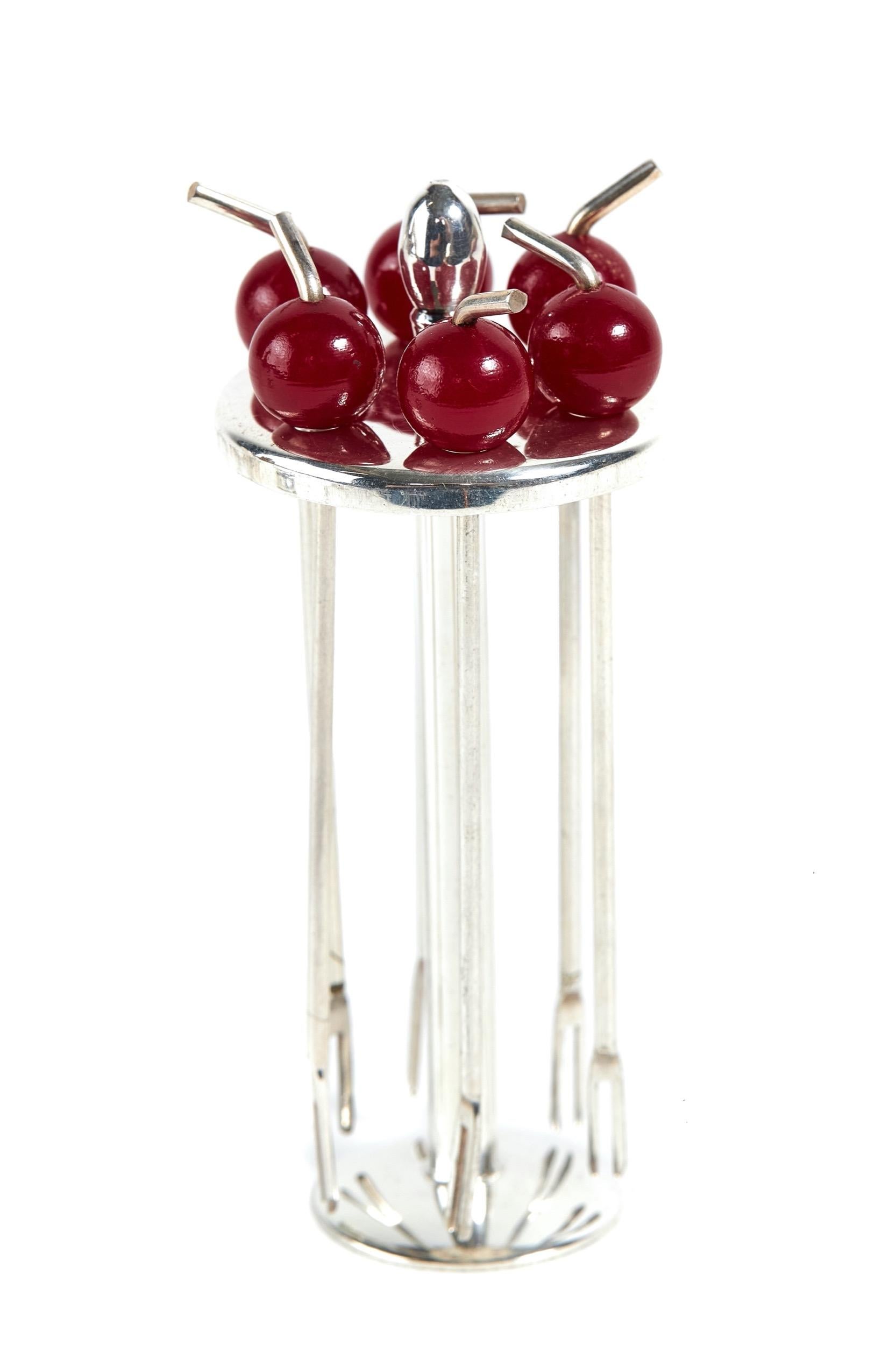 British Silver Plated Cocktail stick holder in the form of a Cocktail Shaker For Sale