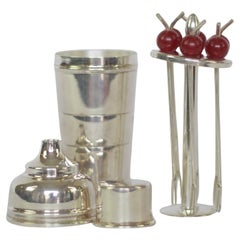 Soporte para palillos de cóctel y medidor de chupitos plateados P.H.Vogel