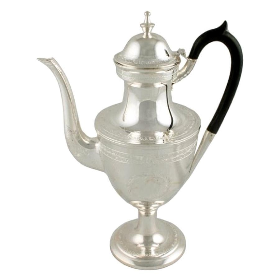 Silver Plated Coffee Pot, 18th Century For Sale