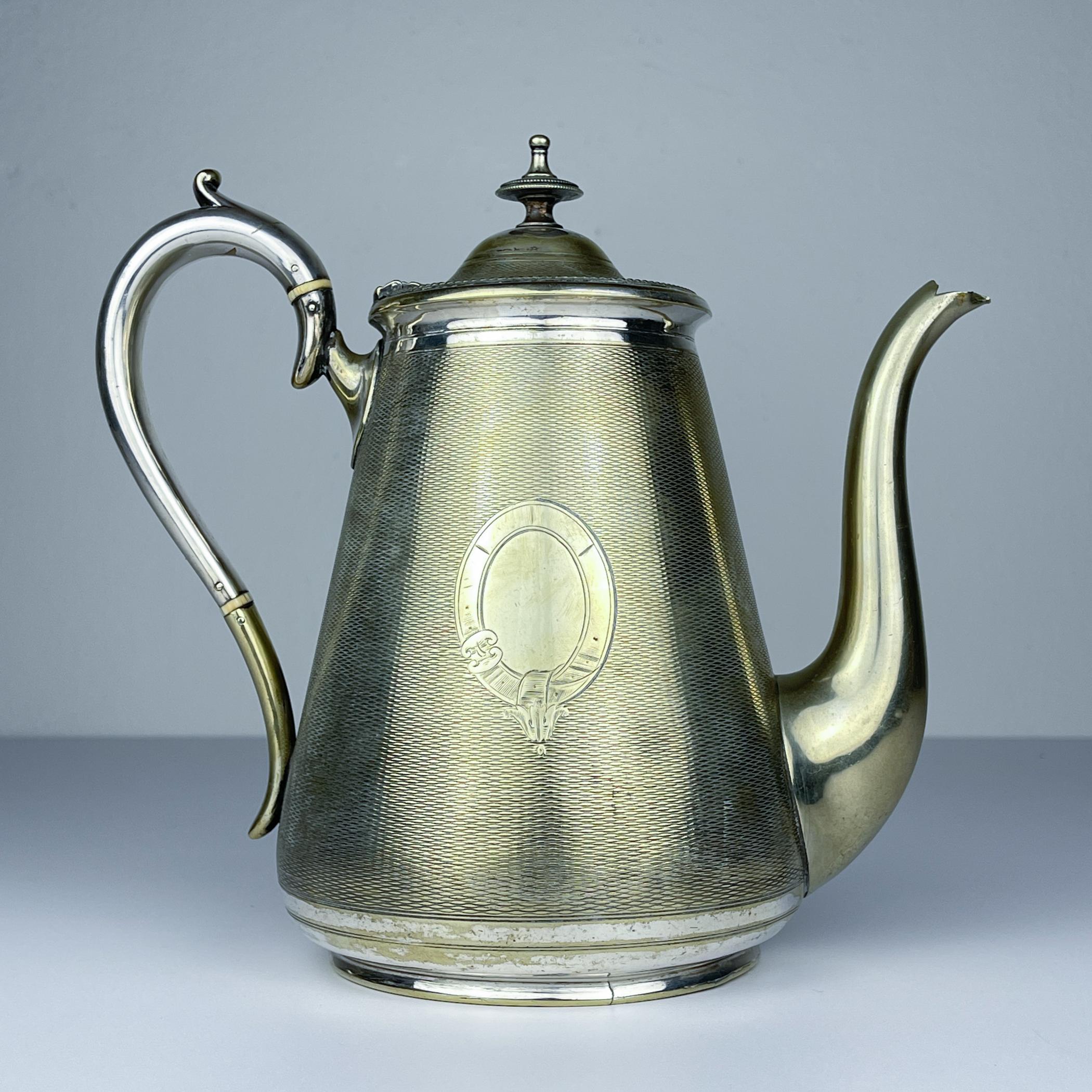 Versilberte Kaffeekanne von BENETFINK&Co, Cheapside London, England, Ende 19. (Viktorianisch) im Angebot