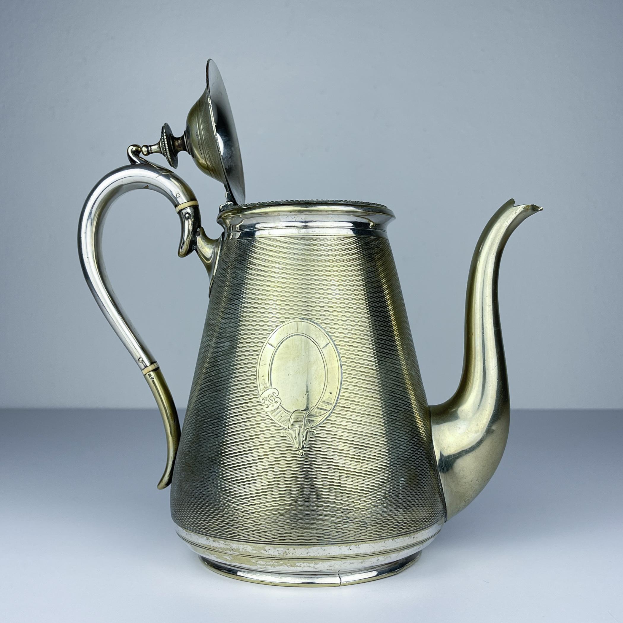 Versilberte Kaffeekanne von BENETFINK&Co, Cheapside London, England, Ende 19. (Britisch) im Angebot