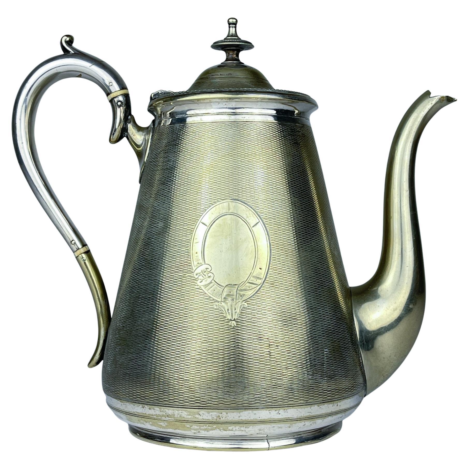 Versilberte Kaffeekanne von BENETFINK&Co, Cheapside London, England, Ende 19. im Angebot