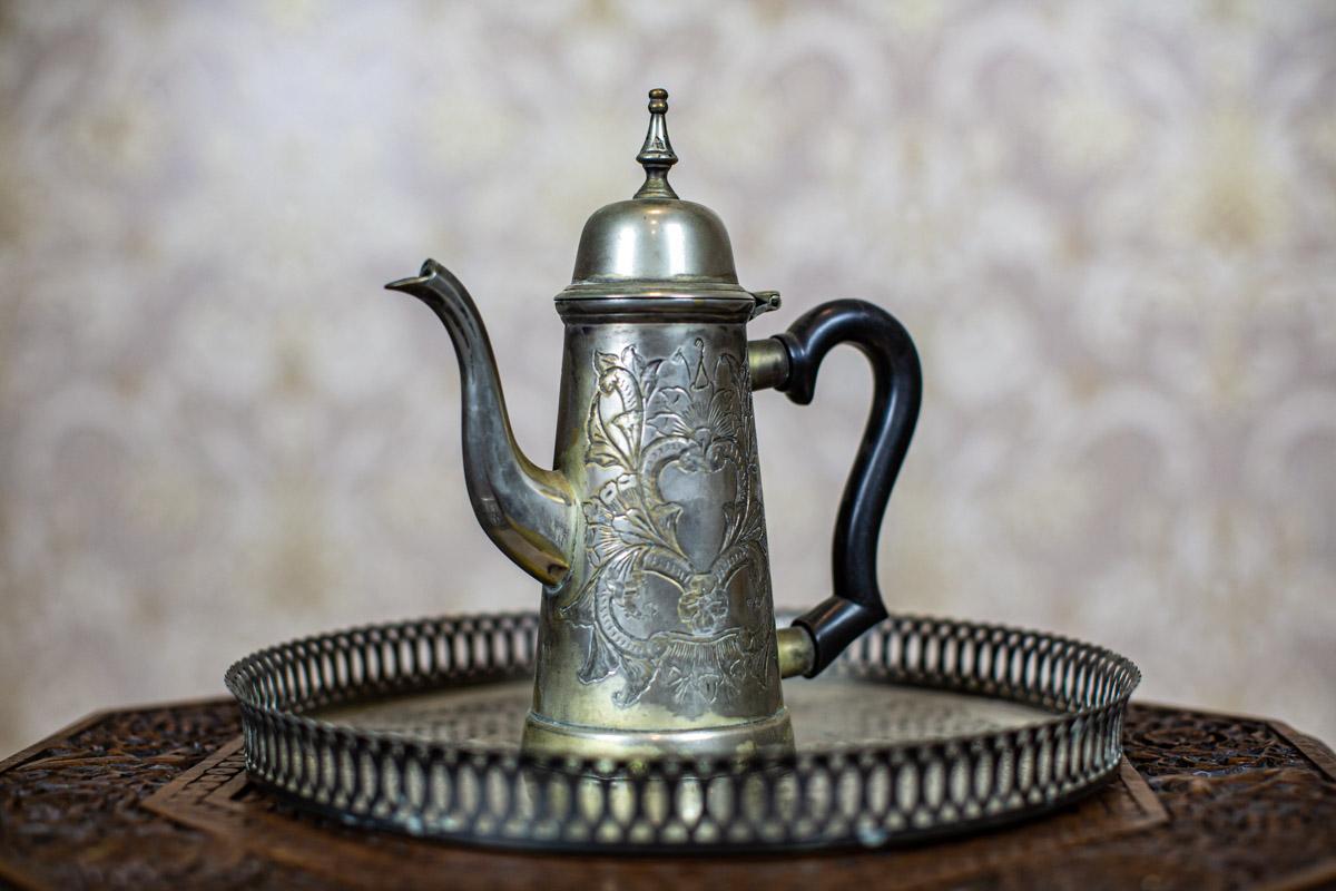 Silver-Plated Coffee Set from the Turn of the 19th and 20th Centuries with Tray For Sale 4