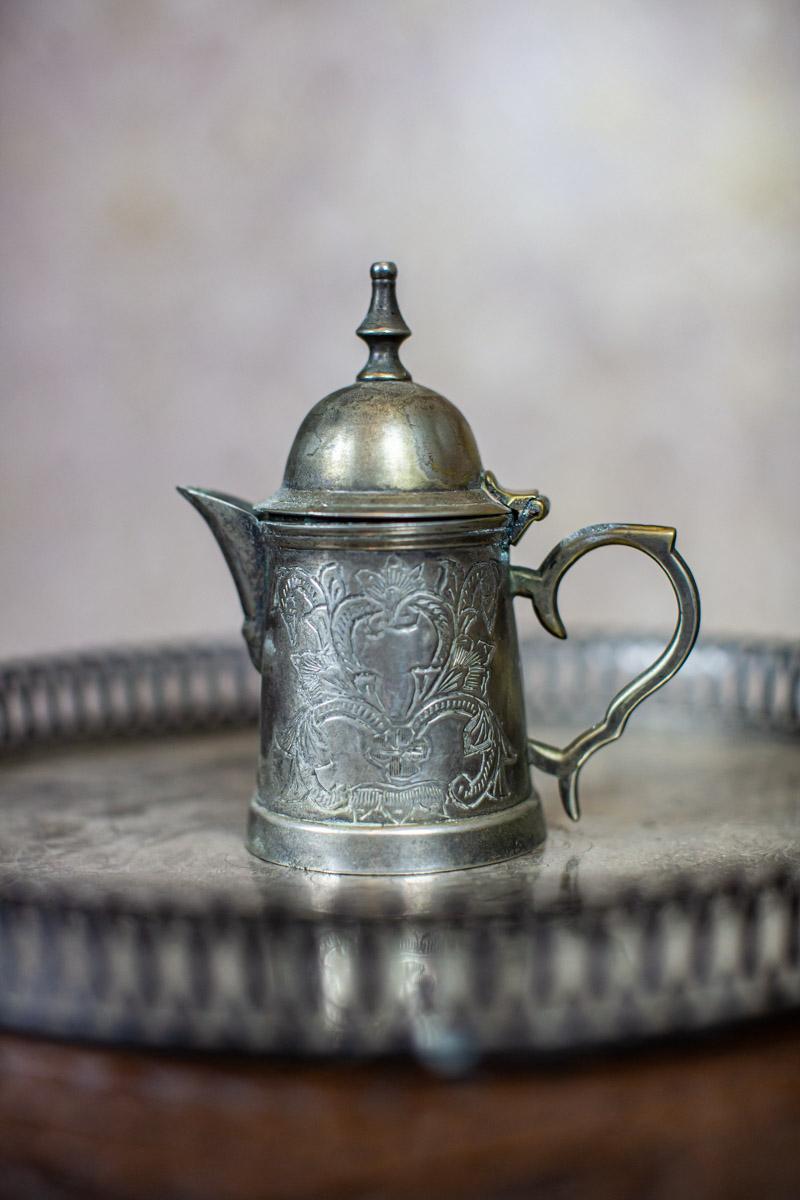 Silver-Plated Coffee Set from the Turn of the 19th and 20th Centuries with Tray For Sale 3
