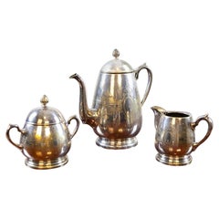 Set da caffè/tè placcato in argento degli anni '30