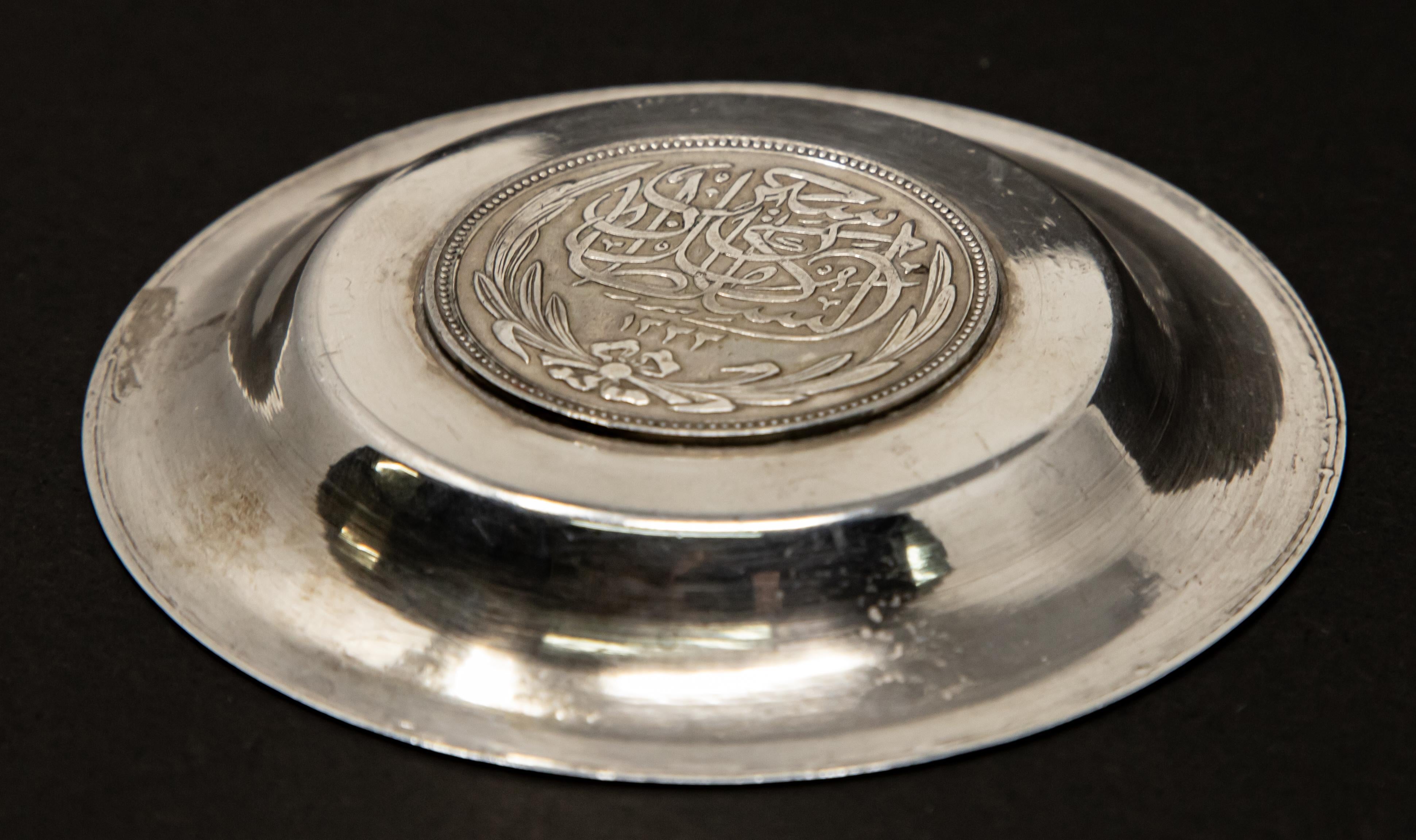 Metalwork Silver Plated Coin Dish For Sale