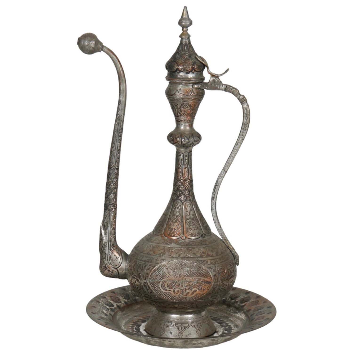 Silver Plated Copper Ewer For Sale