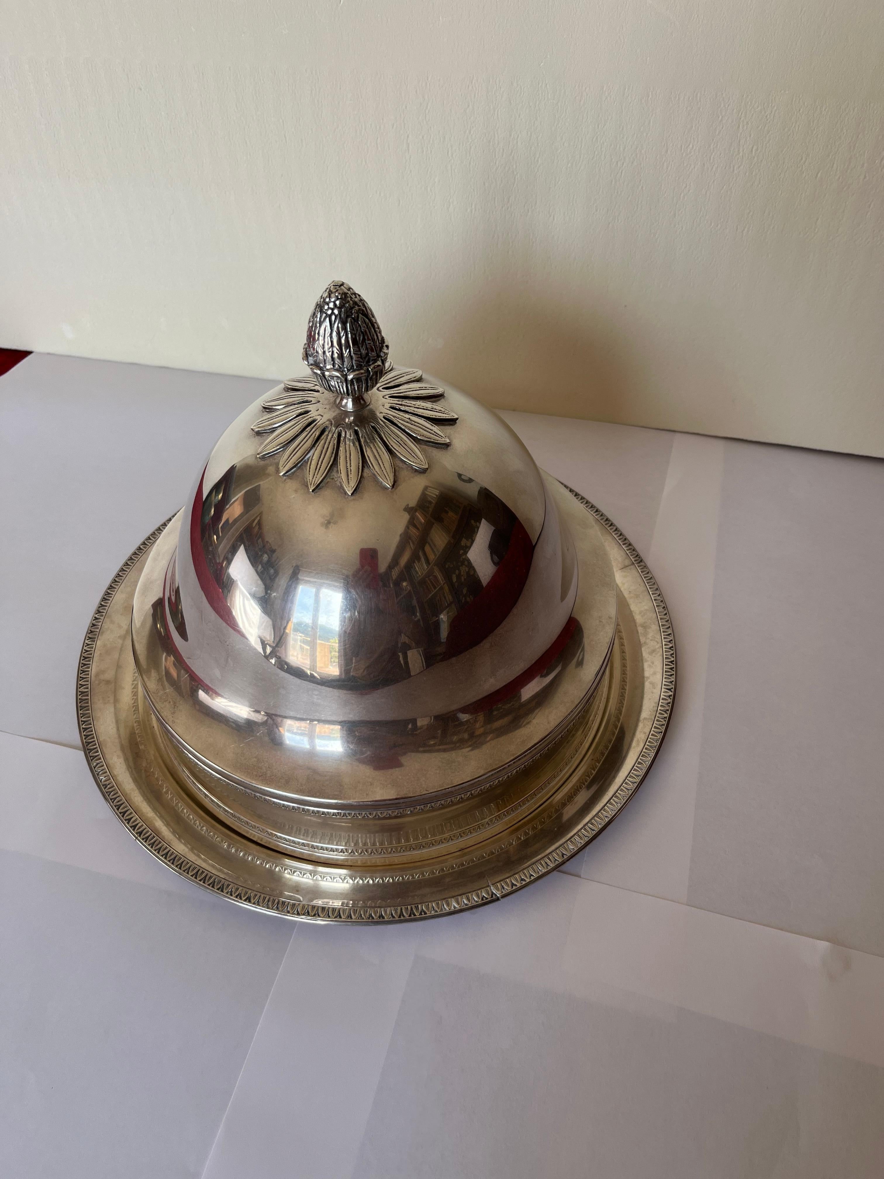 Silver Plated Covered Dish In Good Condition For Sale In Miami, FL