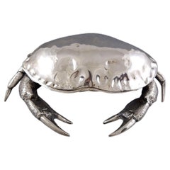 Cuenco para caviar de cangrejo bañado en plata