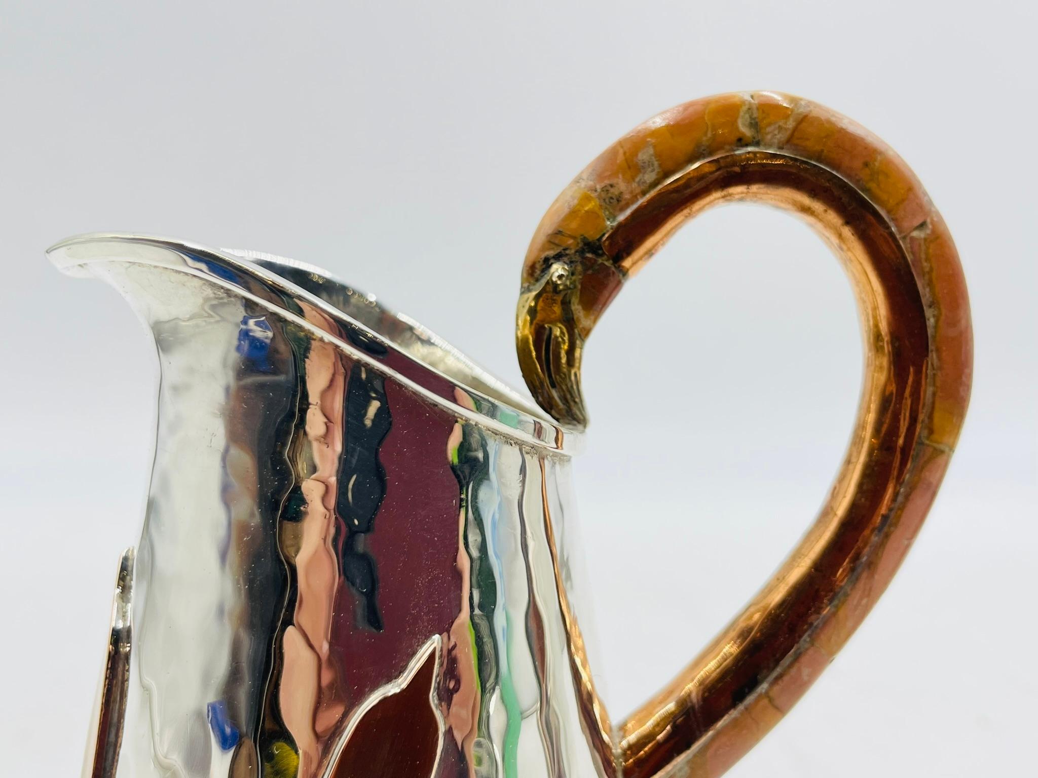 Silver Plated Creamer and Sugar Set with Flamingo Handles by Wolmar Castillo For Sale 8