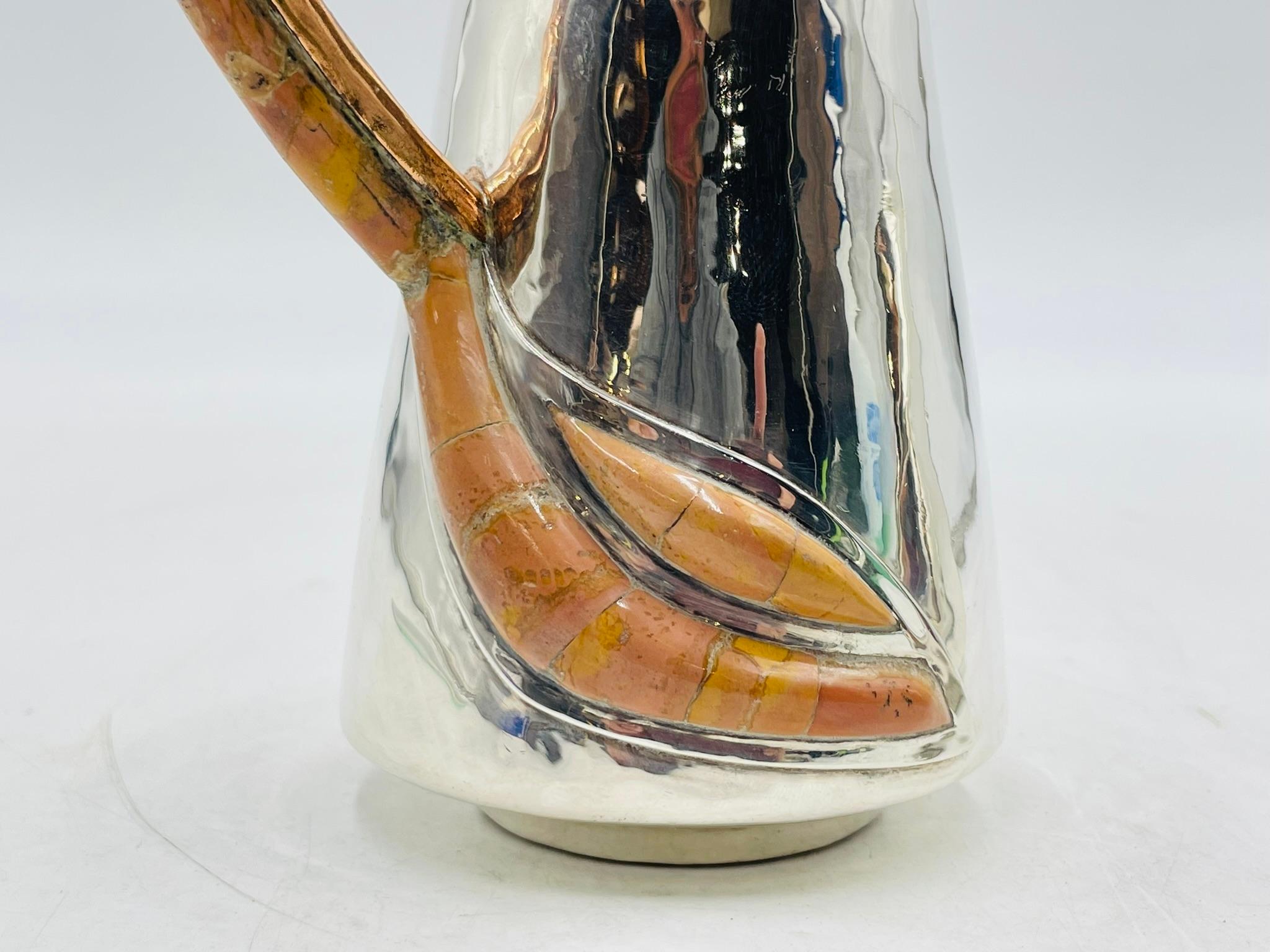 Silver Plated Creamer and Sugar Set with Flamingo Handles by Wolmar Castillo For Sale 11