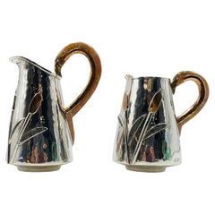 Silver Plated Creamer and Sugar Set with Flamingo Handles by Wolmar Castillo