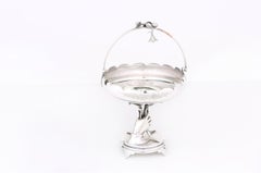 Silver Plated Decorative Bouquet Basket Centerpiece