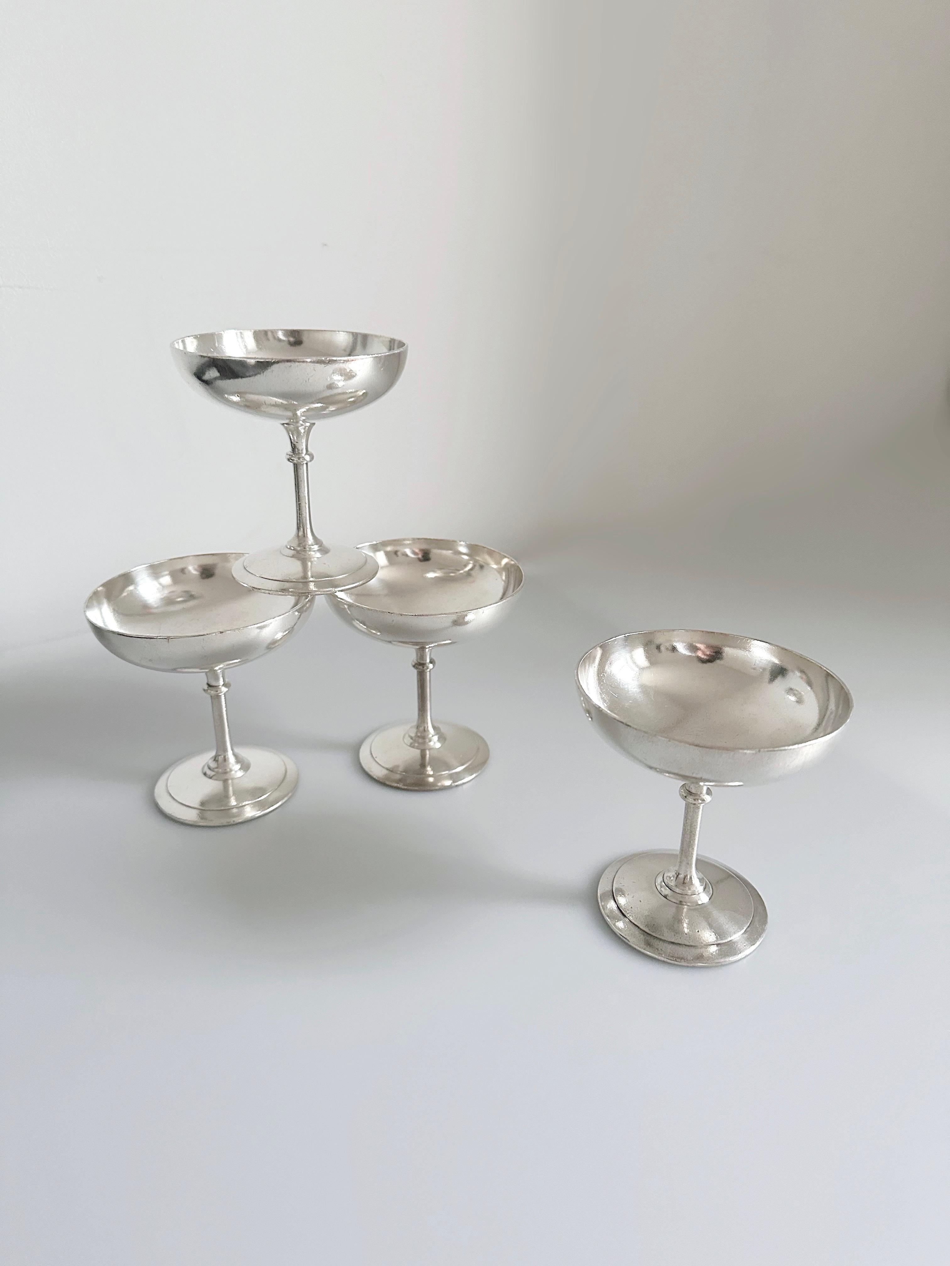 Modern Silver Plated Dessert Bowls by Christofle, Set of 4