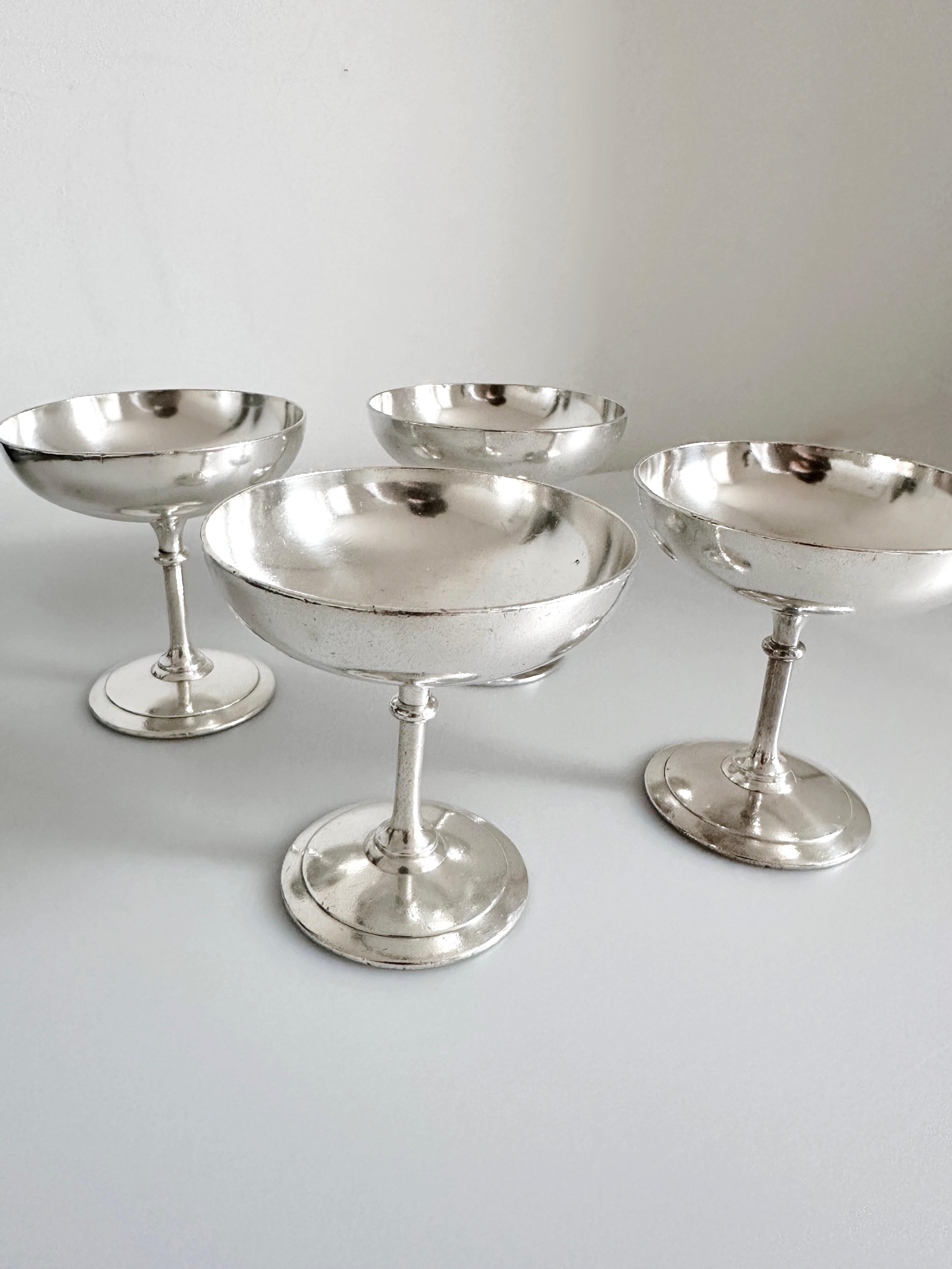 Silver Plated Dessert Bowls by Christofle, Set of 4 1