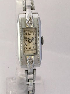 Silver Plated and Diamonds Niagara Watch Co. Mechanical Ladies Cocktail Watch