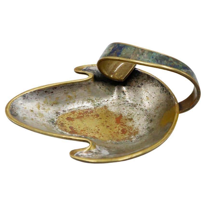 Mid century silver plate large shell dish with hinge For Sale at 1stDibs