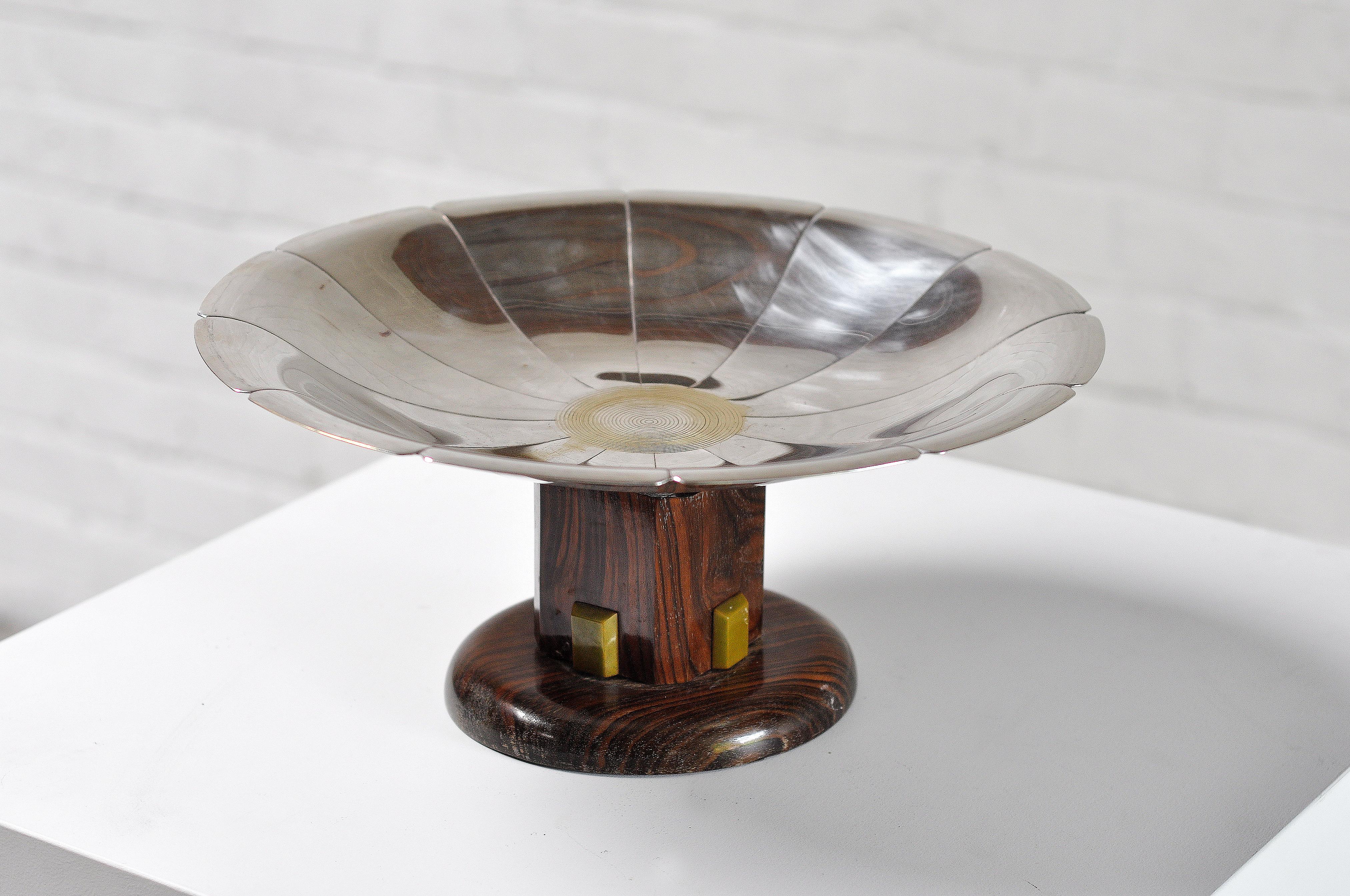 Art Deco Silver Plated Display Bowl Or Centrepiece Attributed to Jean Puiforcat, 1930s For Sale