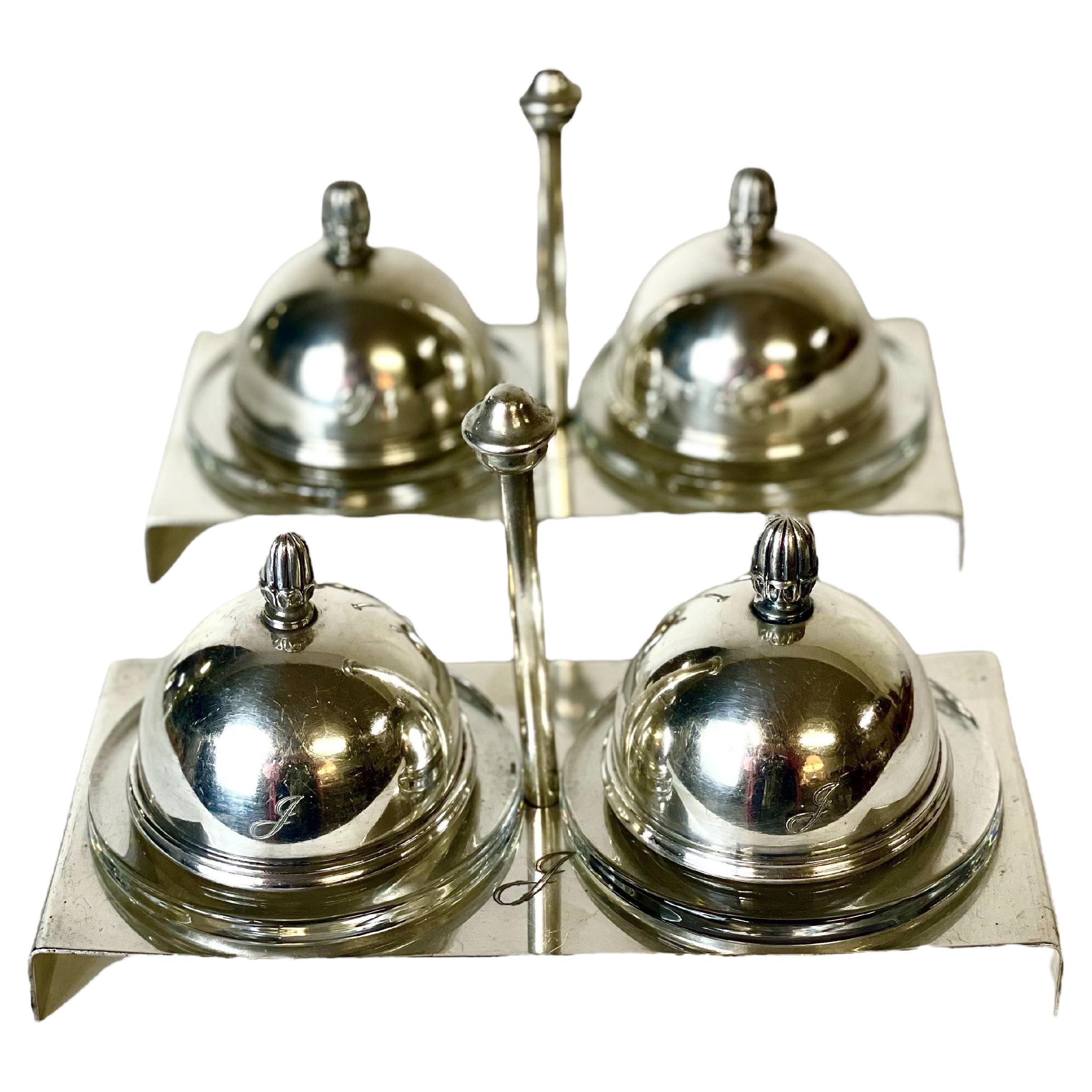 Silver-Plated Double Butter Dome, from the Hotel Juana For Sale