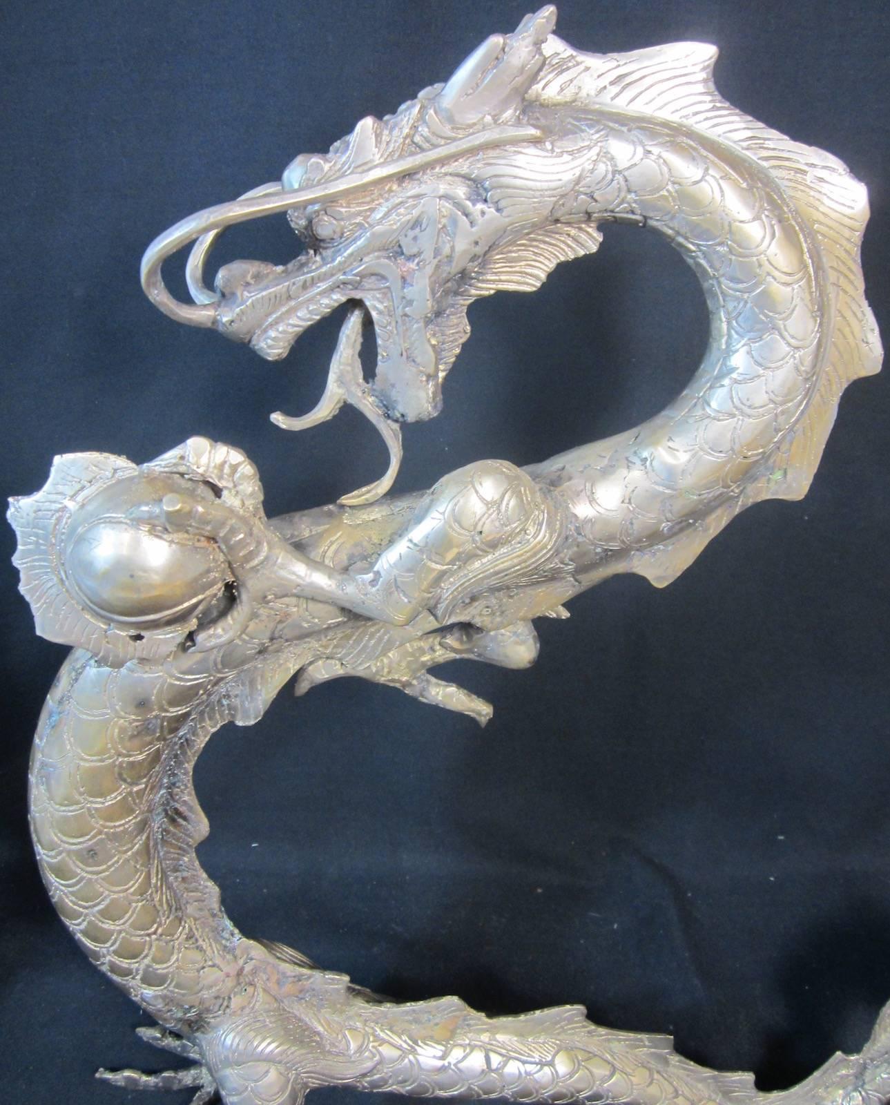Chinese silver plated dragon, 
highly detailed.