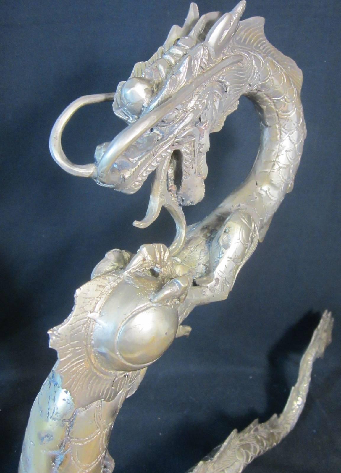 Late 20th Century Silver Plated Dragon