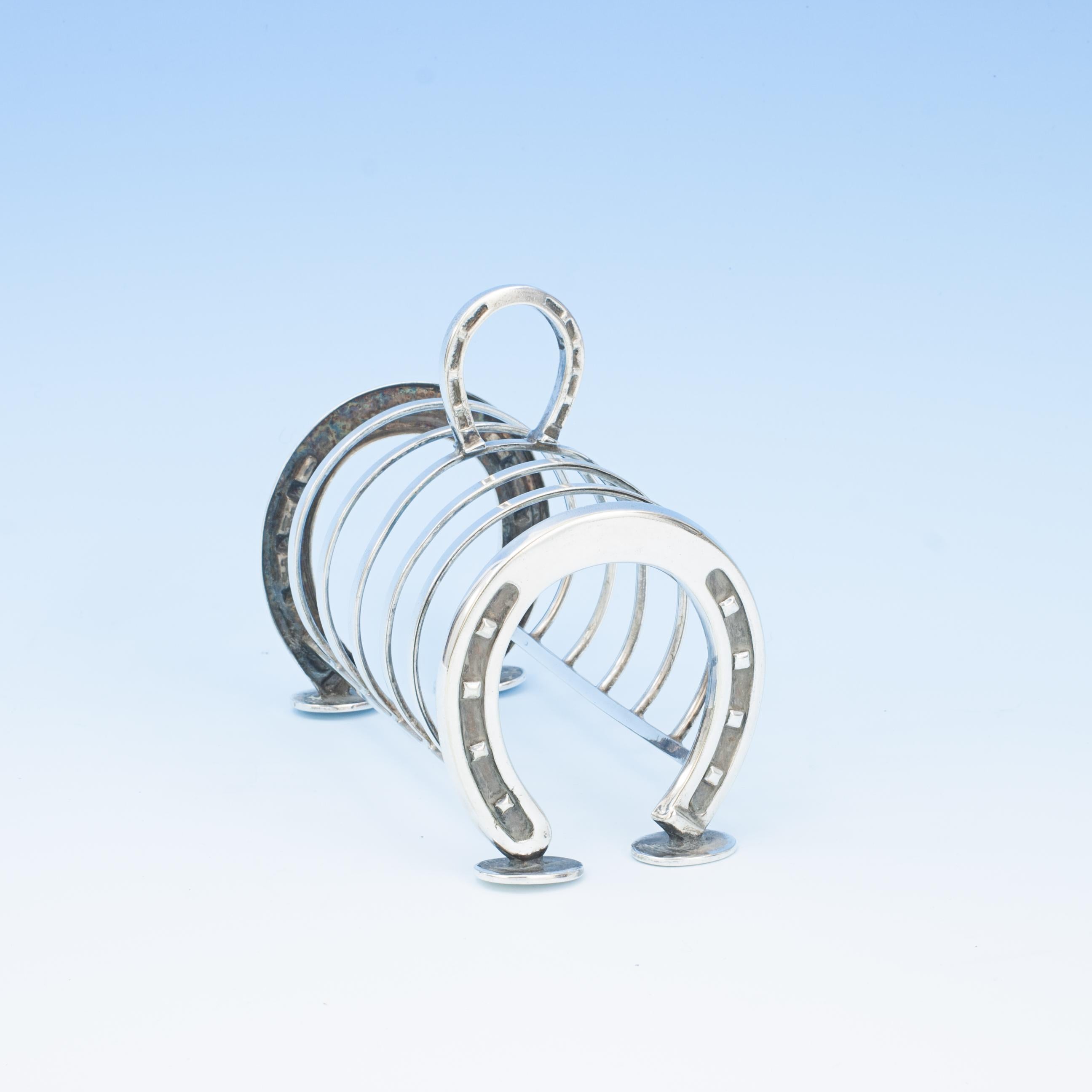 Sporting Art Silver Plated Equestrian Horseshoe Toast Rack