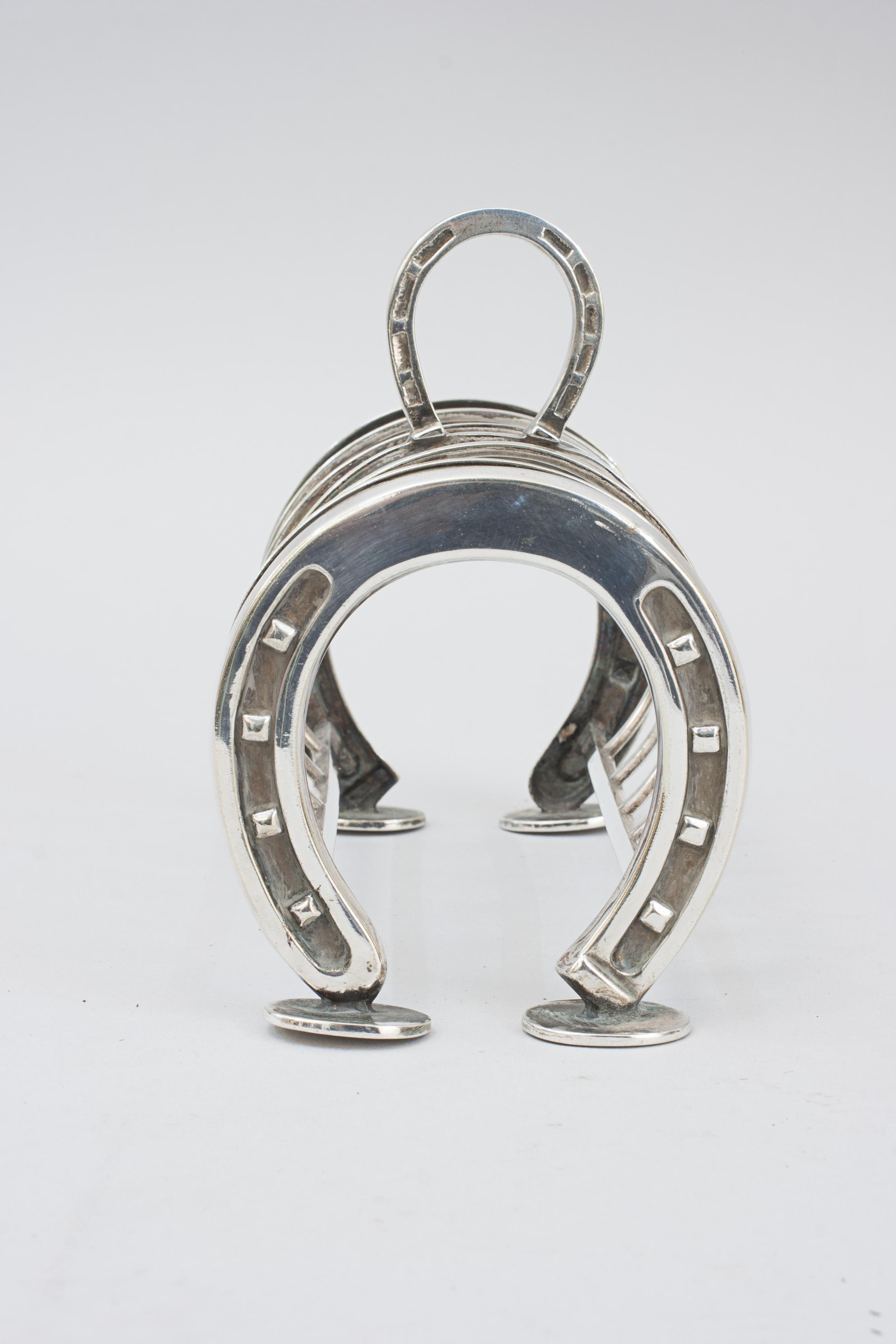 Silver Plated Equestrian Horseshoe Toast Rack 3