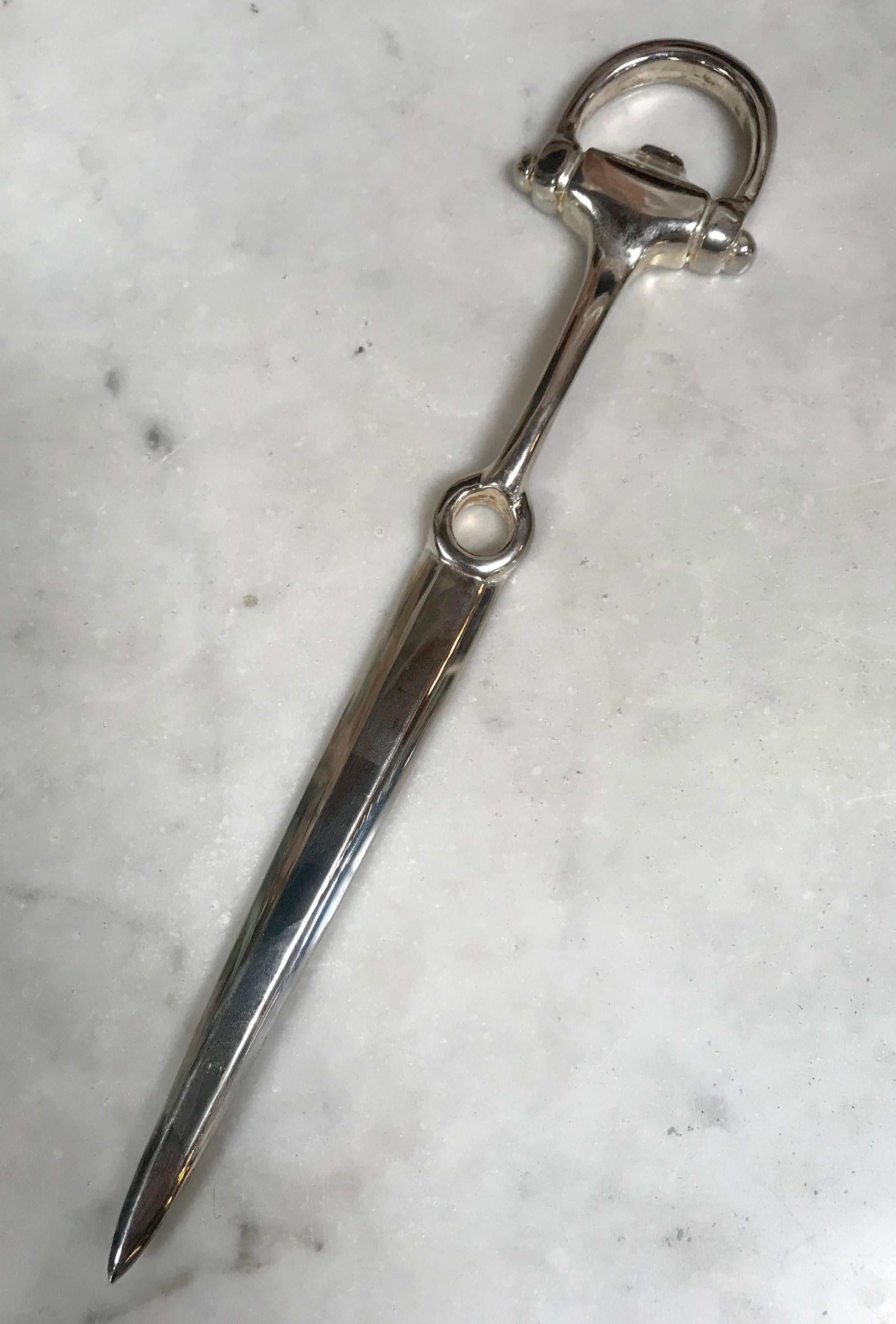 Silver plated equestrian letter opener, Italy, 1980s.
This is a must-have on any gentleman collector's wish list.