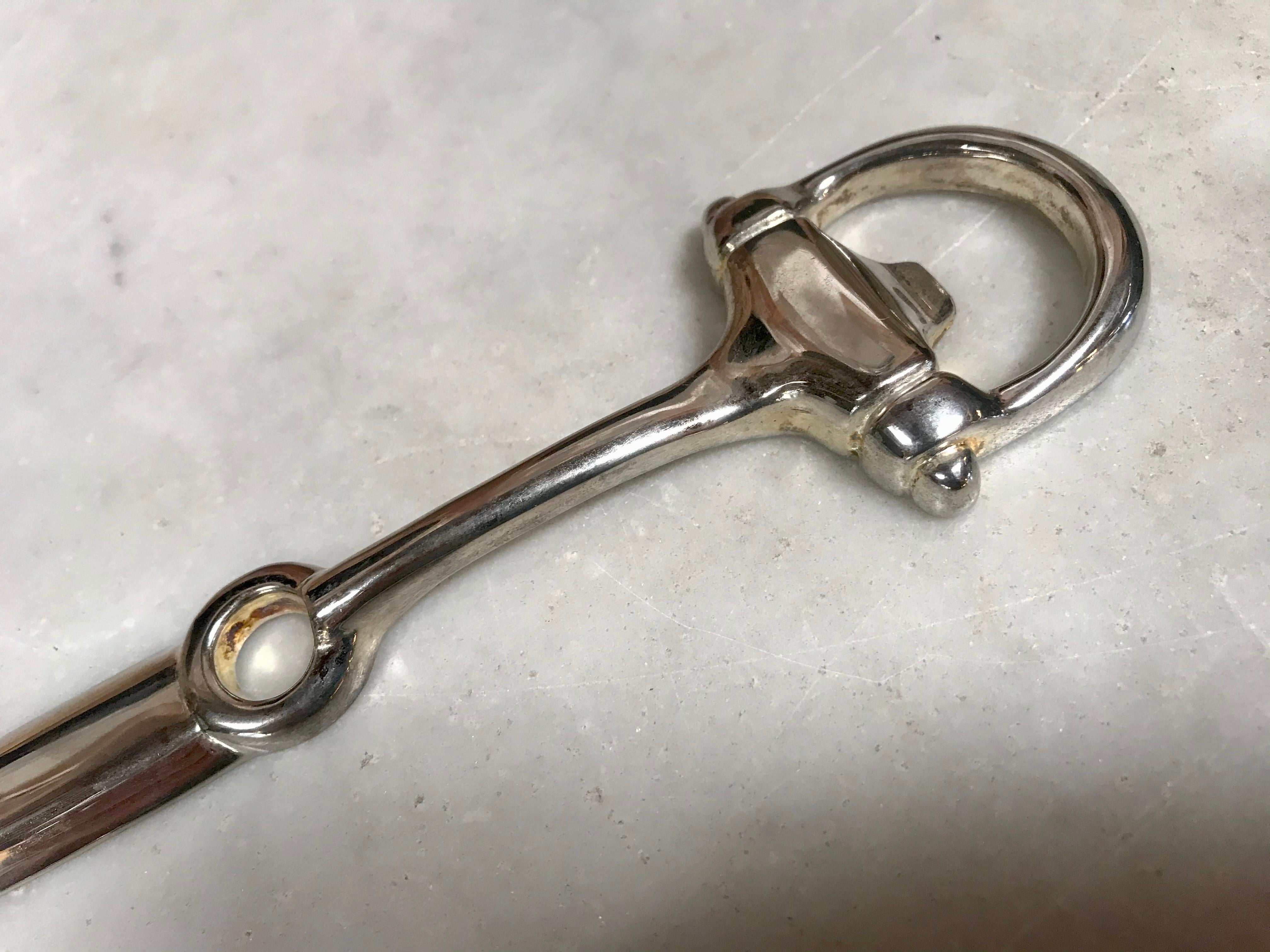 Italian Silver Plated Equestrian Letter Opener, Italy, 1980s For Sale