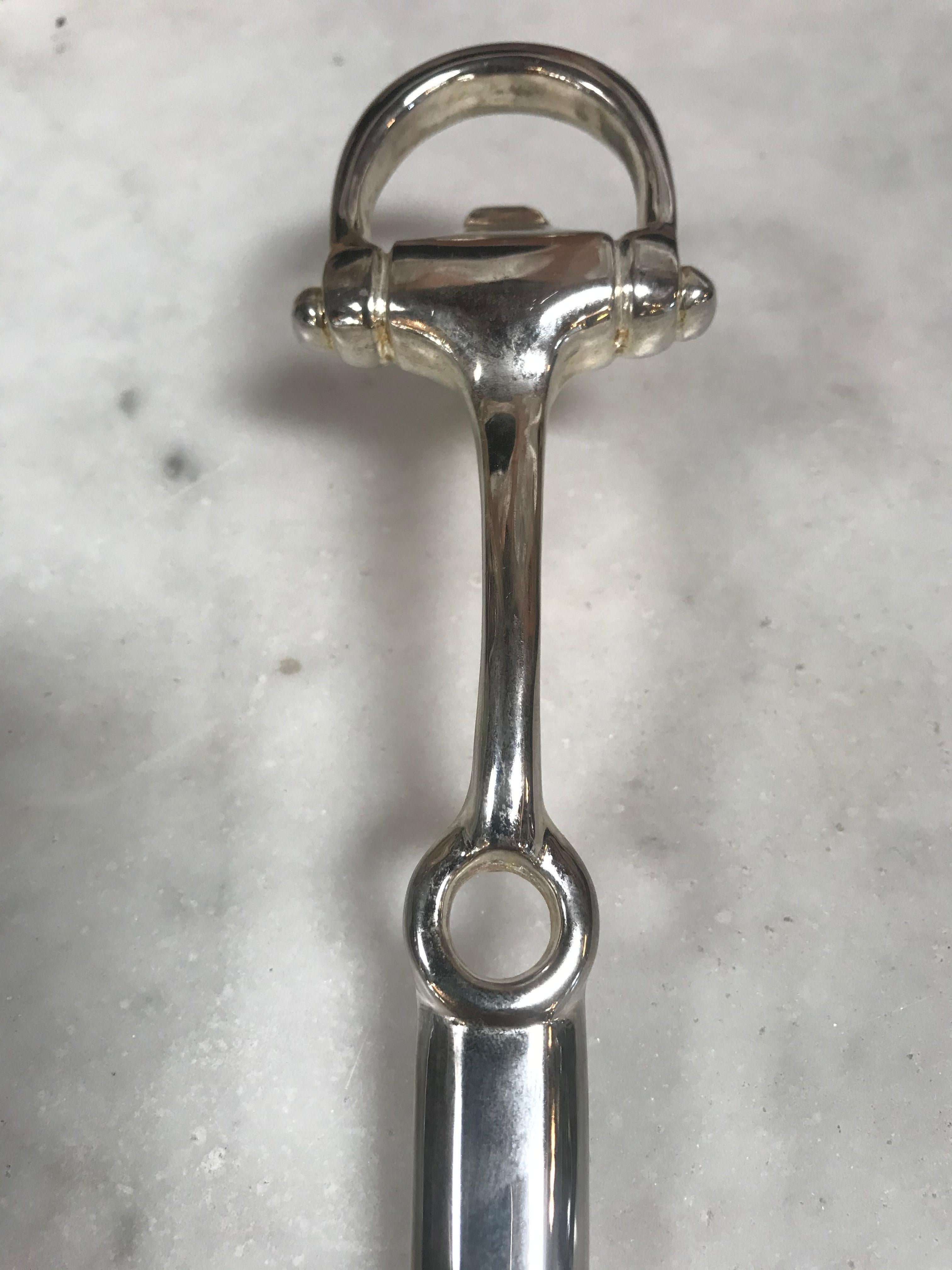 Silver Plated Equestrian Letter Opener, Italy, 1980s In Good Condition For Sale In Los Angeles, CA