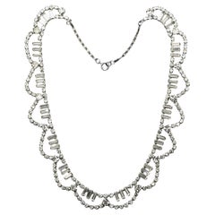 Collana con festone di strass placcata in argento, circa anni '50