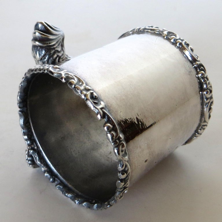 Early 20th Century Silver Plated Figural Chicken Napkin Ring, American, circa 20th Century For Sale
