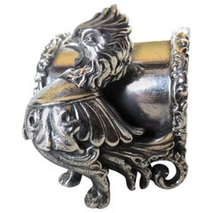 Antique Silver Plated Figural Chicken Napkin Ring, American, circa 20th Century