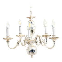 Silver Plated Five-Arm Chandelier