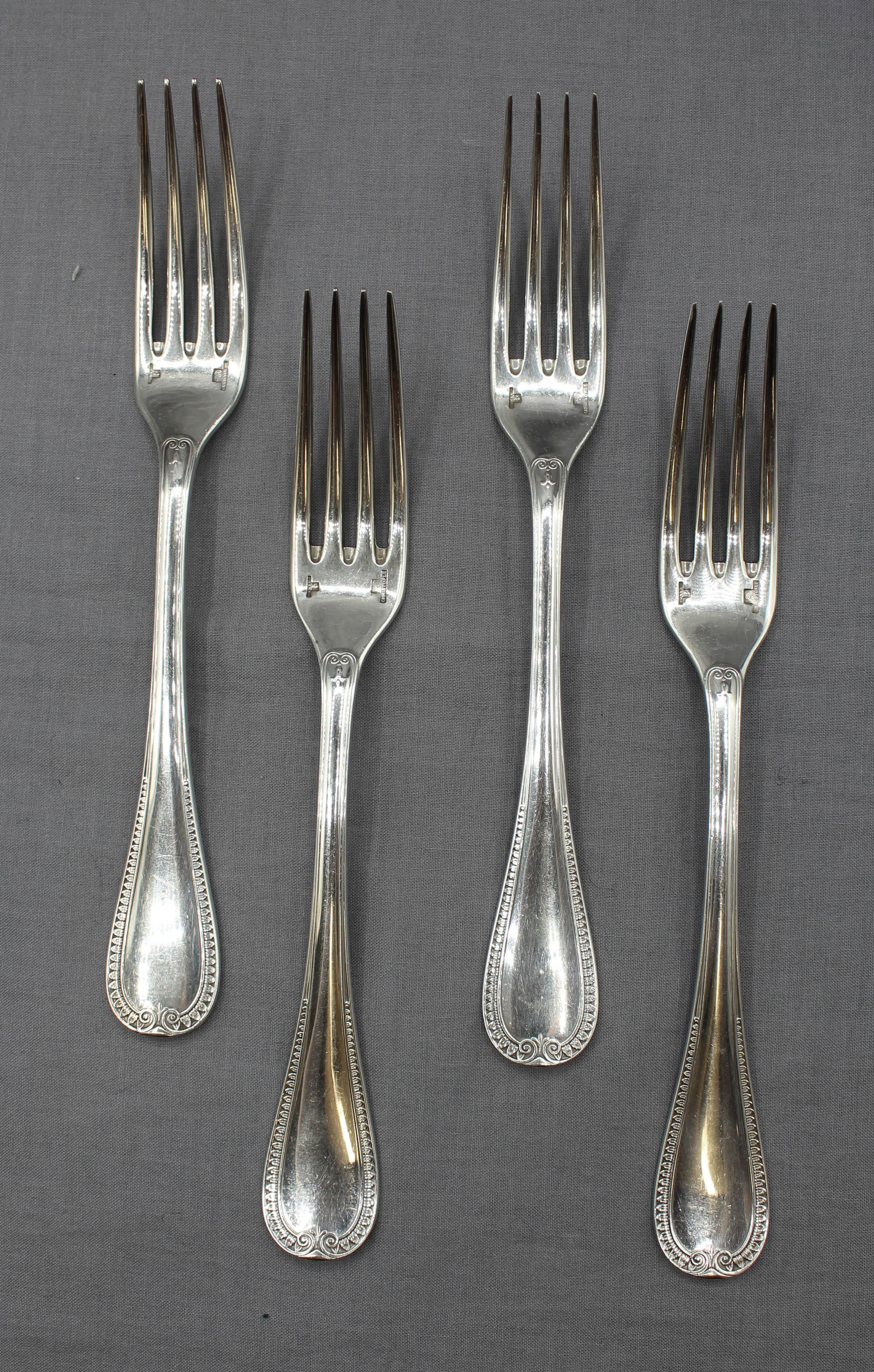 Cubiertos plateados Servicio para 4 de Christofle Malmaison Francés en venta