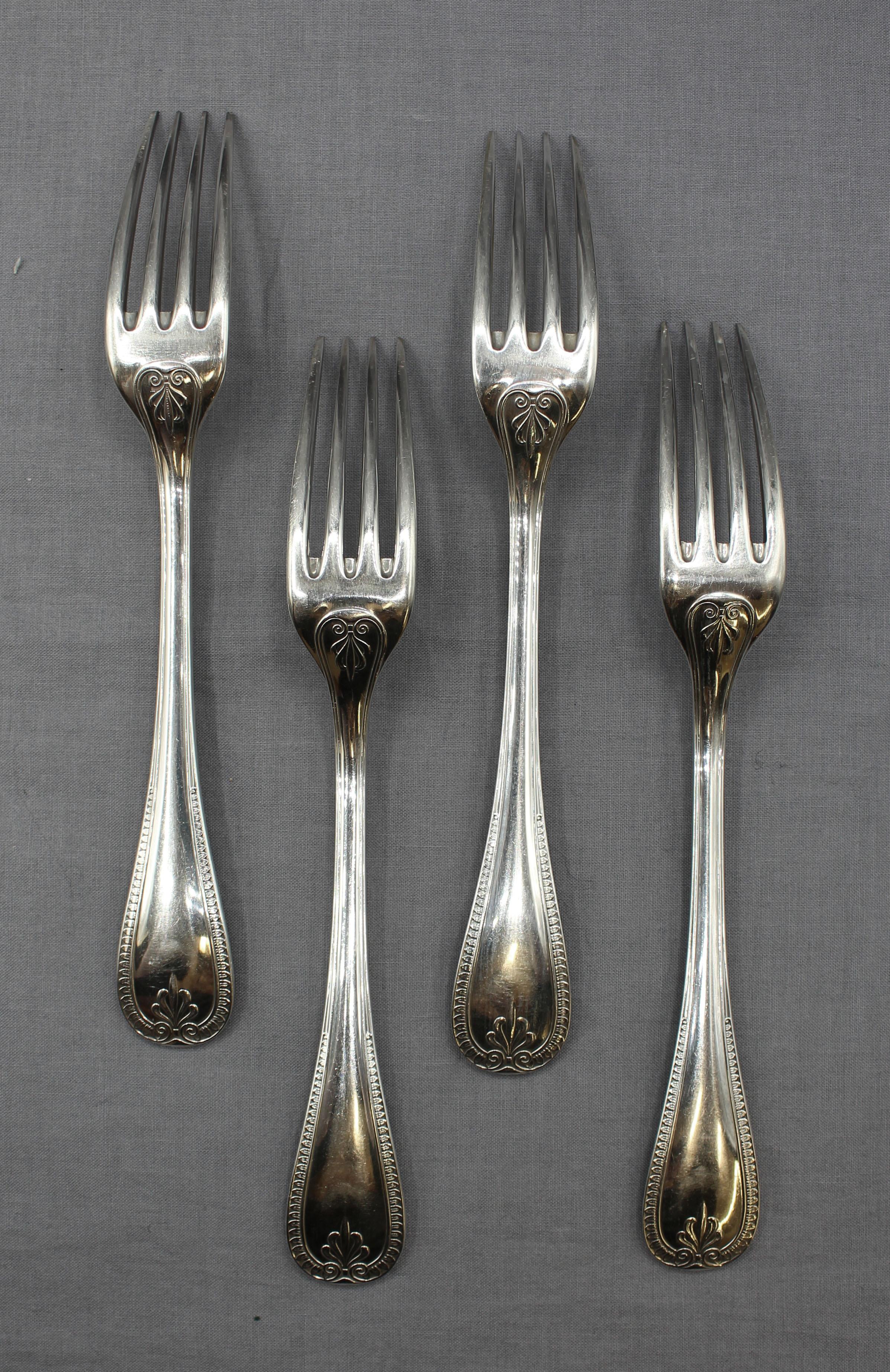 Cubiertos plateados Servicio para 4 de Christofle Malmaison en Bueno estado para la venta en Chapel Hill, NC