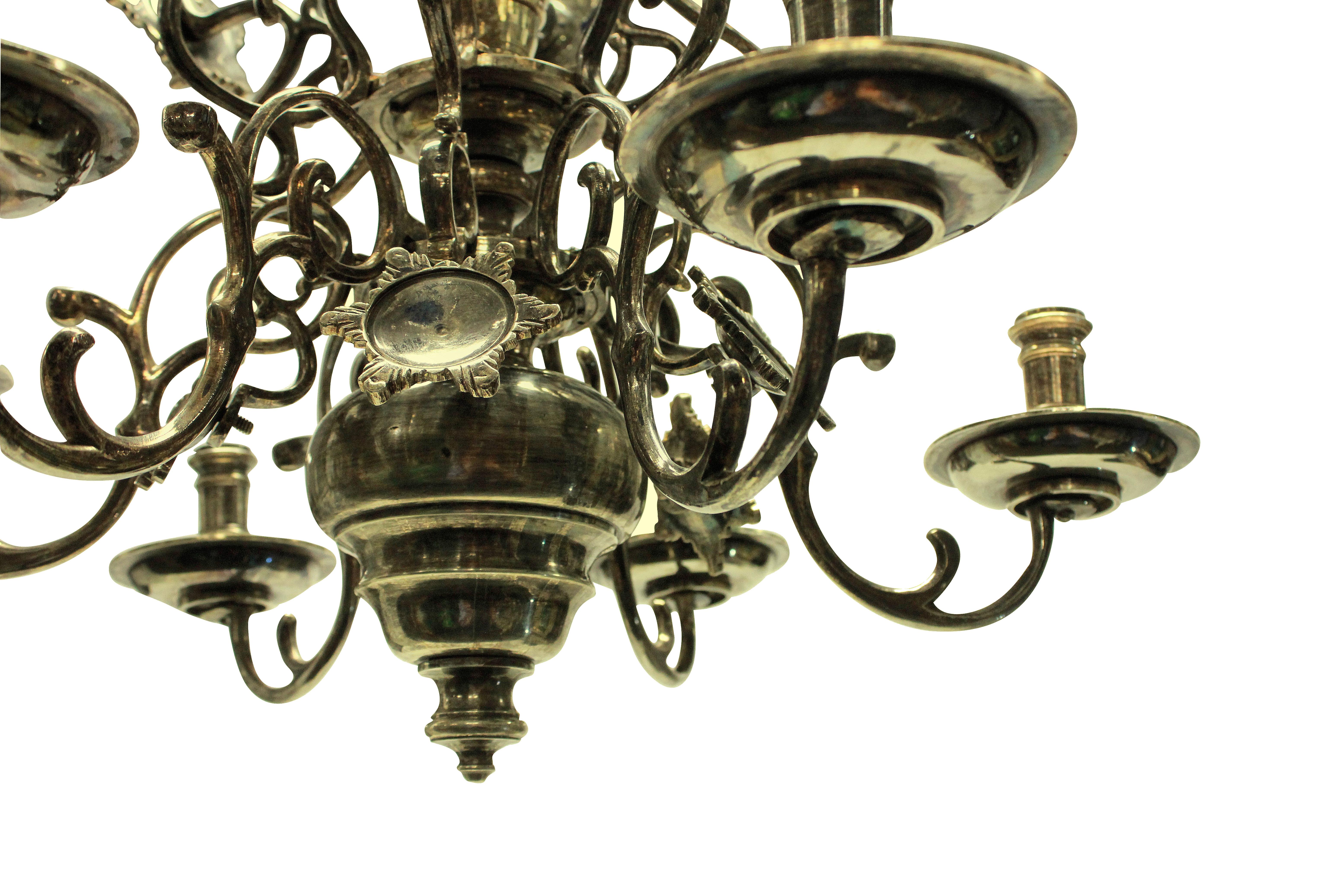 Dutch Silver Plated Flemish Chandelier