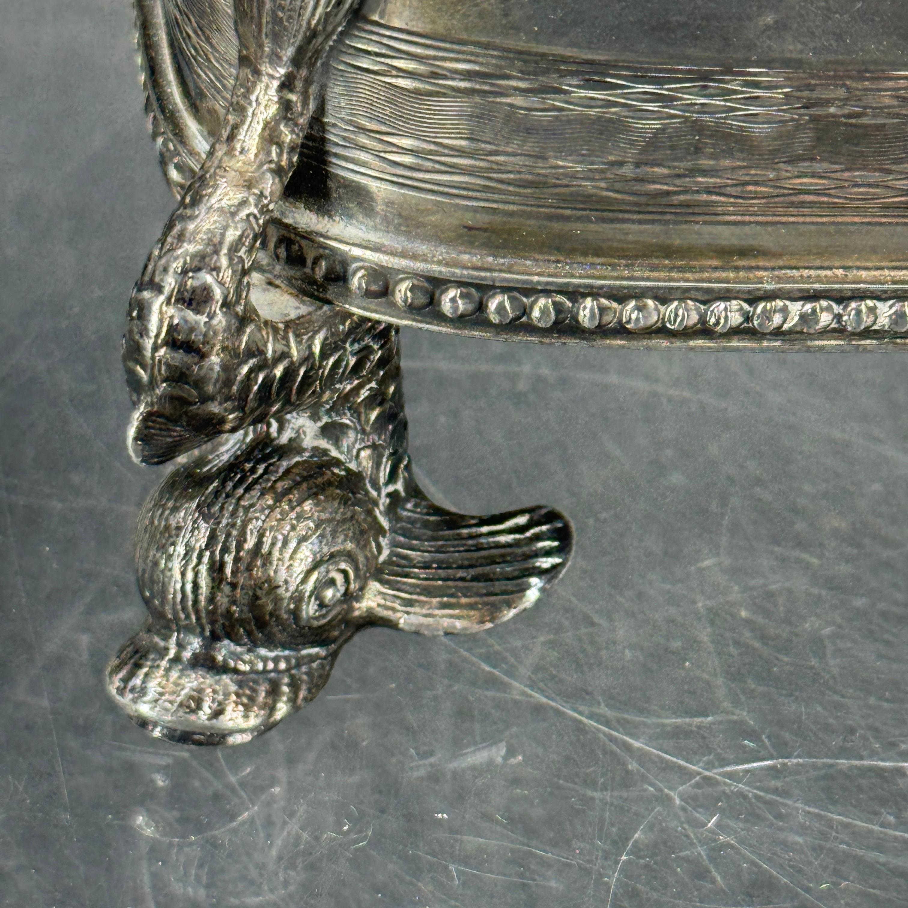 Silver Plated Rectangular Dolphin Footed Box with Lid For Sale 2