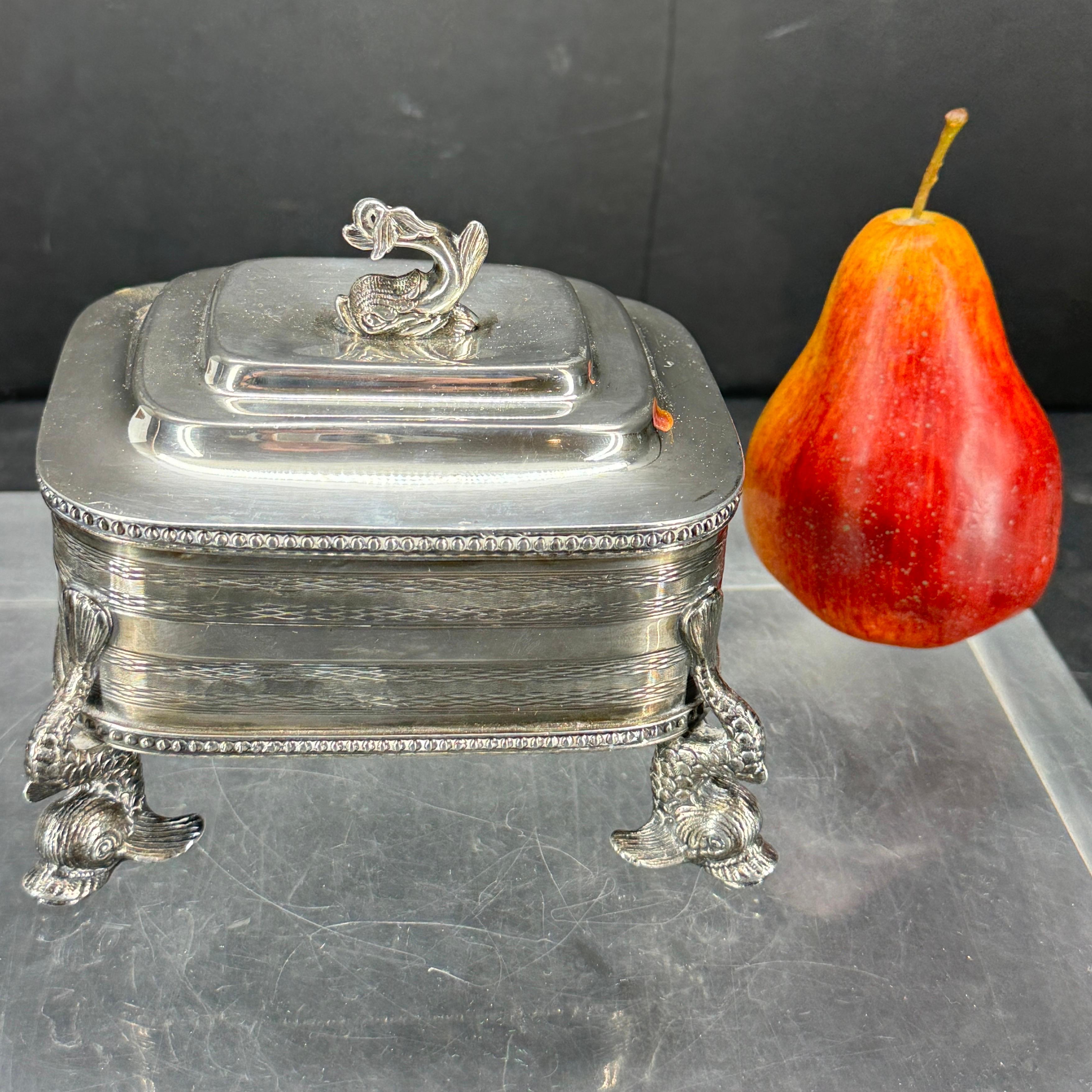 We see this charming 2 piece box for used as a trinket box for jewelry or keepsakes. Could also function standing alone on a coffee table or nightstand. 