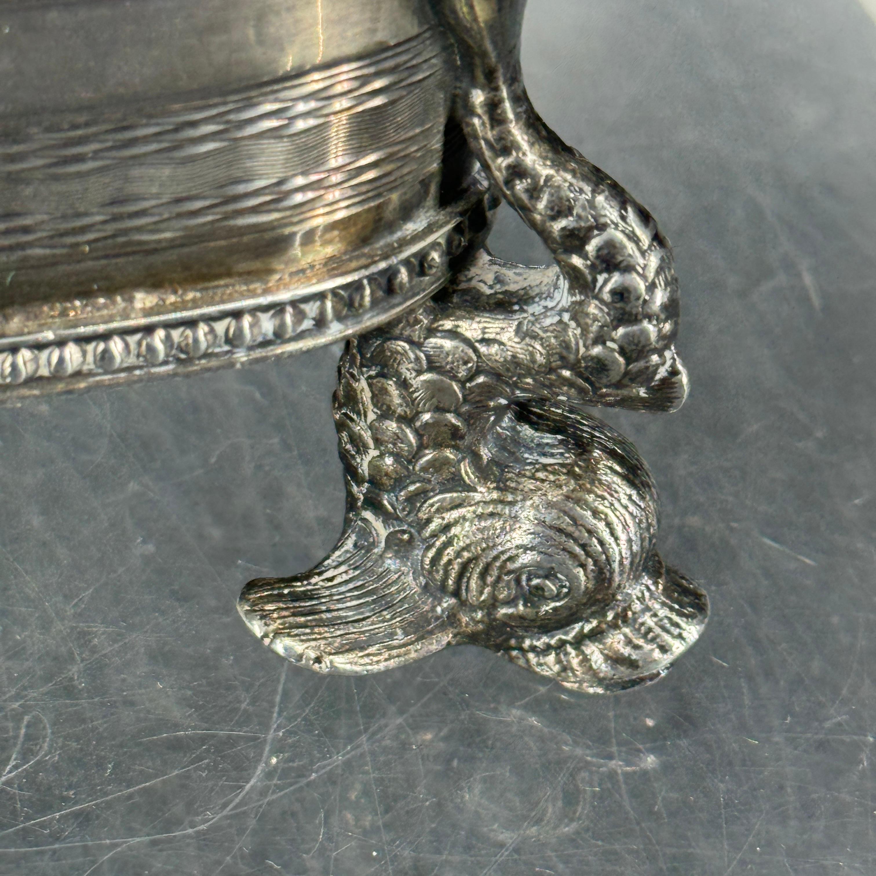 Silver Plated Rectangular Dolphin Footed Box with Lid For Sale 1