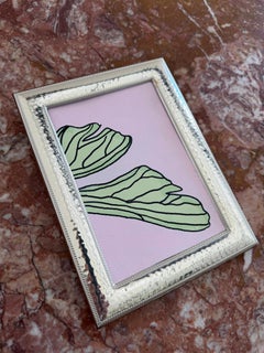 Silver Plated Francesca Moretti Silverstar Frame + Abstract Painting in Pink