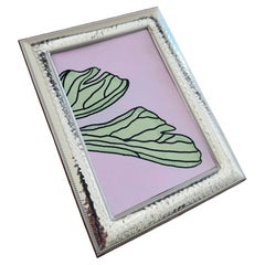 Silver Plated Francesca Moretti Silverstar Frame + Abstract Painting in Pink