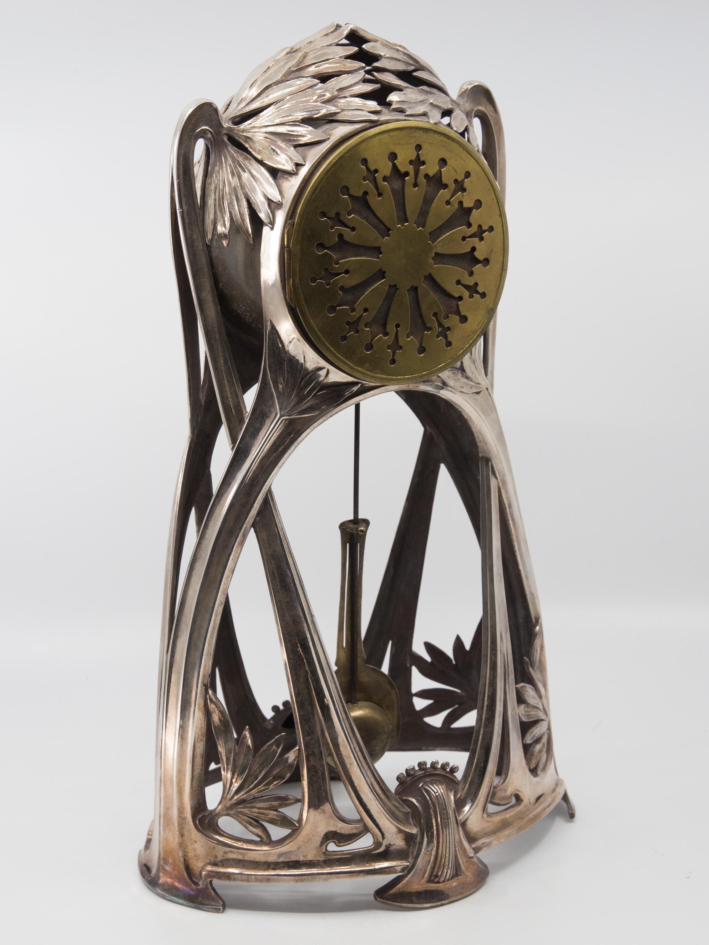 silver mantle clock